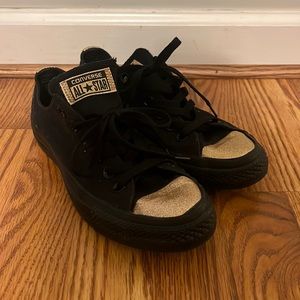 Converse Black and Gold Low Tops